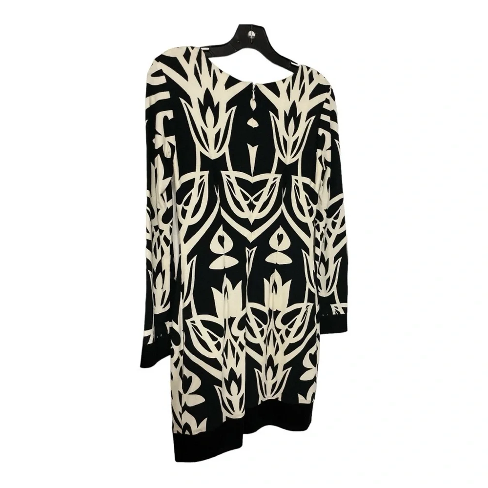 Cache Black Ivory Print Shift Midi Dress Long Sleeve Size 6 - Picture 3 of 12